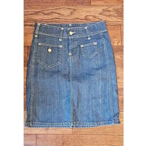 Vintage Levi's Classic Sunset Denim Skirt Midi Women Size 10‎ Waist 32